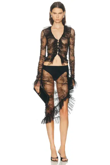 BLUMARINE Net Sheer Skirt | Thumbnail 5