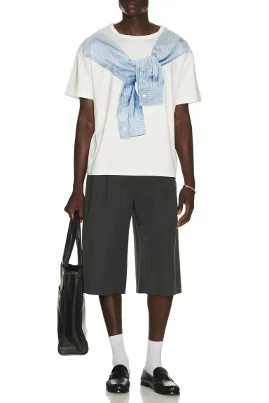 WE11DONE Trompe-L'Oeil Tied Up T-Shirt | Thumbnail 3