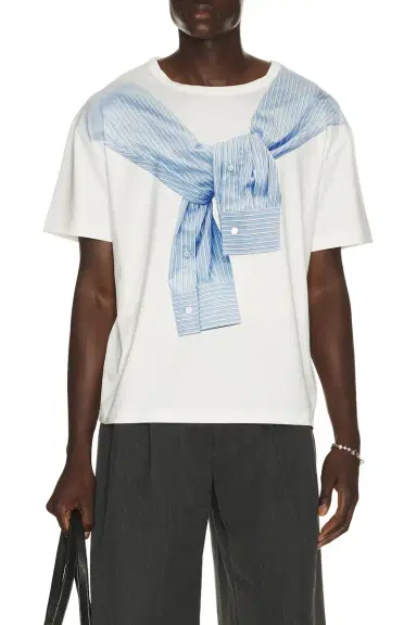 WE11DONE Trompe-L'Oeil Tied Up T-Shirt | Thumbnail 1