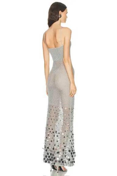 Casablanca Crochet Mirror Long Dress | Thumbnail 3