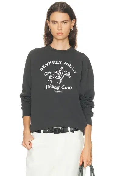 Sporty & Rich BH Riding Club Crewneck Sweatshirt | Thumbnail 1
