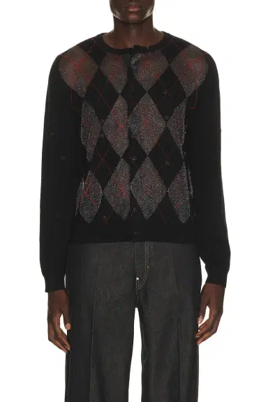 Spencer Badu Black Knit Cardigan | Thumbnail 1