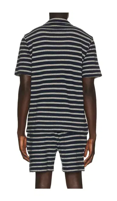 Polo Ralph Lauren Short Sleeve Cotton Bar Stripe Textured Andy Camp Shirt | Thumbnail 7