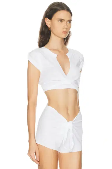 Skims Cotton Jersey Coverups Plunge Twist Top | Thumbnail 2