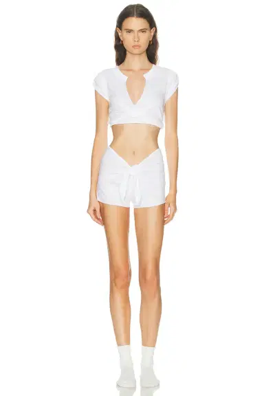 Skims Cotton Jersey Coverups Plunge Twist Top | Thumbnail 4