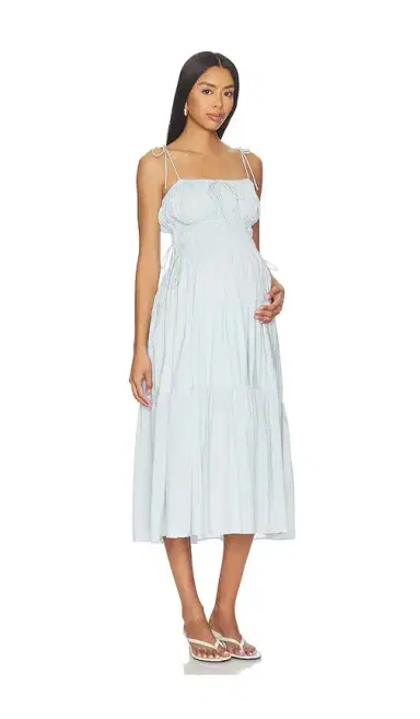 BUMPSUIT Shirred Midi Poplin Dress | Thumbnail 1