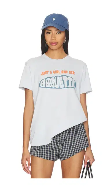 Junk Food Just A Girl And Her Baguette The Vintage Tee | Thumbnail 1 Junk Food Just A Girl And Her Baguette The Vintage Tee | Thumbnail 1