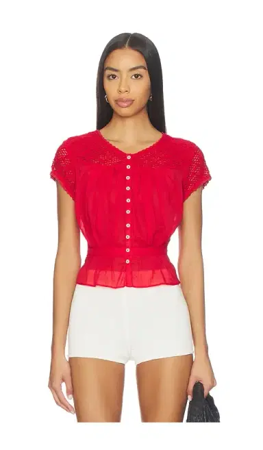 Free People Glimmer Embroidered Top | Thumbnail 1
