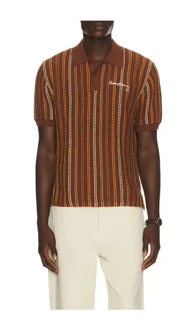 House of Sunny Stripe Knitted Polo | Thumbnail 1