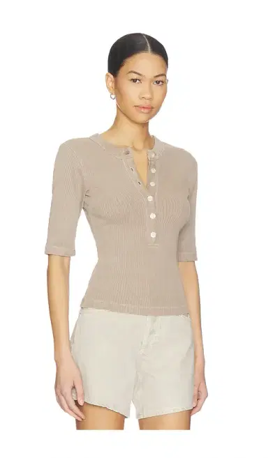 Citizens of Humanity Nali Short Sleeve Henley Top | Thumbnail 2
