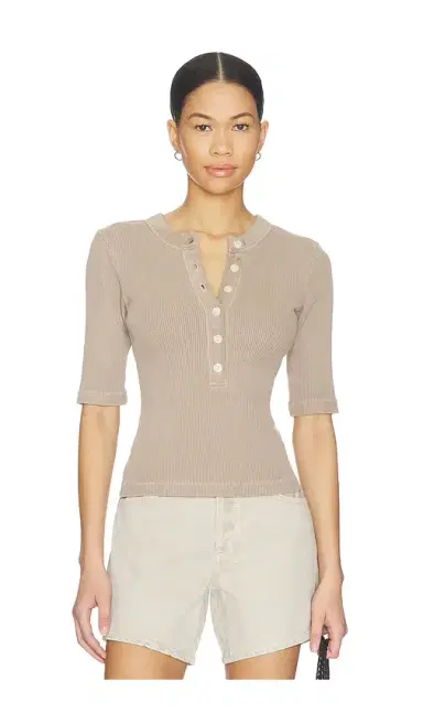 Citizens of Humanity Nali Short Sleeve Henley Top | Thumbnail 1