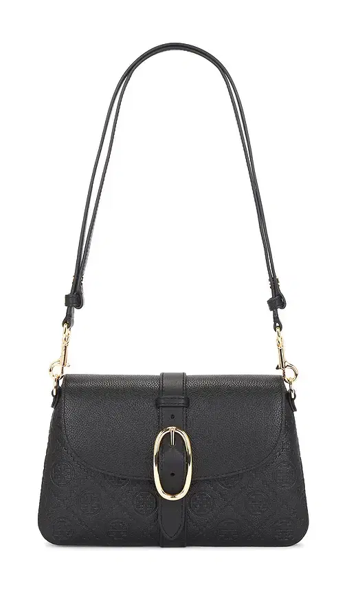T Monogram Pebble Soft Small Shoulder Bag