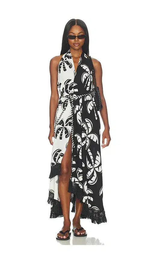 Graphic Palms Dress