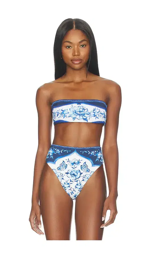 Porcelain Garden Bandeau Bikini Top