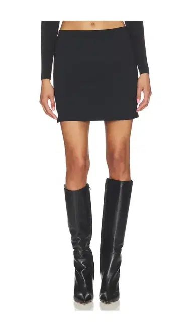 Alexander Wang Mini Skirt With Jacquard Logo Slit | Thumbnail 1 Alexander Wang Mini Skirt With Jacquard Logo Slit | Thumbnail 1