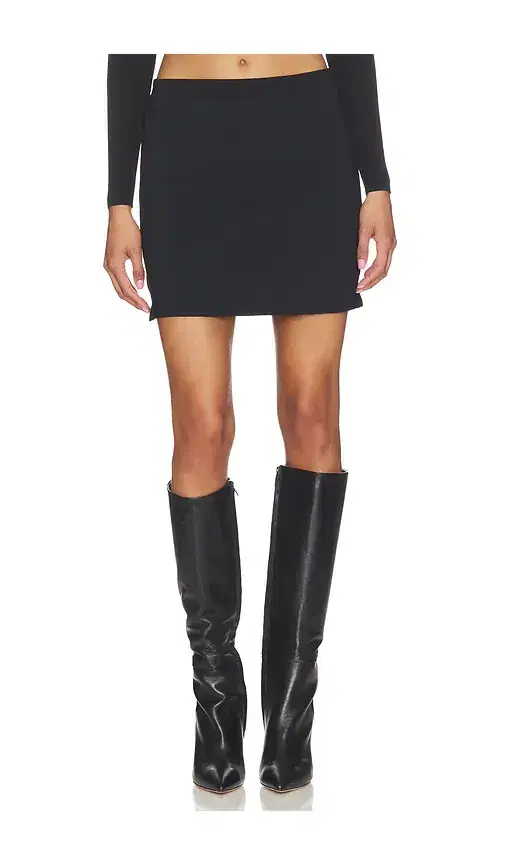 Mini Skirt With Jacquard Logo Slit