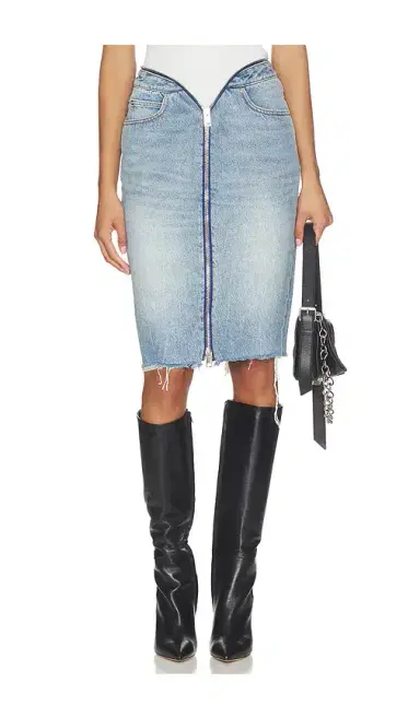Alexander Wang Dipped V Zip Waistband Skirt | Thumbnail 1 Alexander Wang Dipped V Zip Waistband Skirt | Thumbnail 1