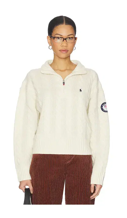 Wool Cashmere Half Zip Sweater