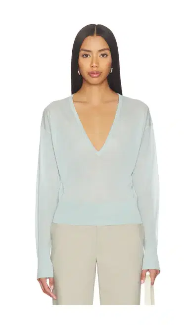 fleur du mal Sheer Knit V-neck Sweater | Thumbnail 1 fleur du mal Sheer Knit V-neck Sweater | Thumbnail 1