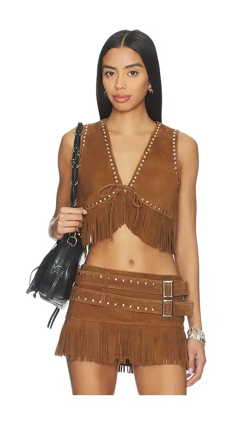 Reina Fringed Suede Vest