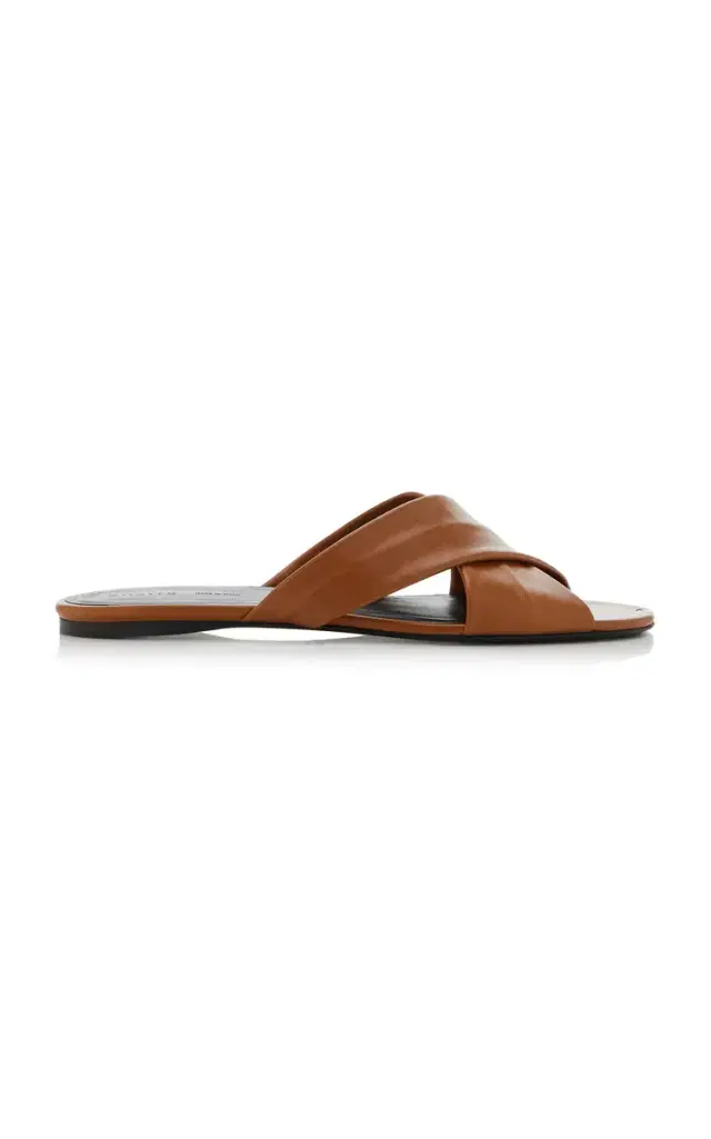 Khaite Liria Leather Flat Sandals