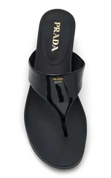 Prada Patent Leather Thong Sandals | Thumbnail 4