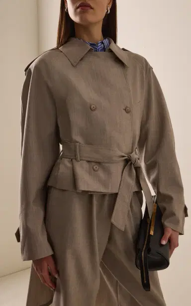 The Frankie Shop Stan Cropped Trench Coat | Thumbnail 2 The Frankie Shop Stan Cropped Trench Coat | Thumbnail 2