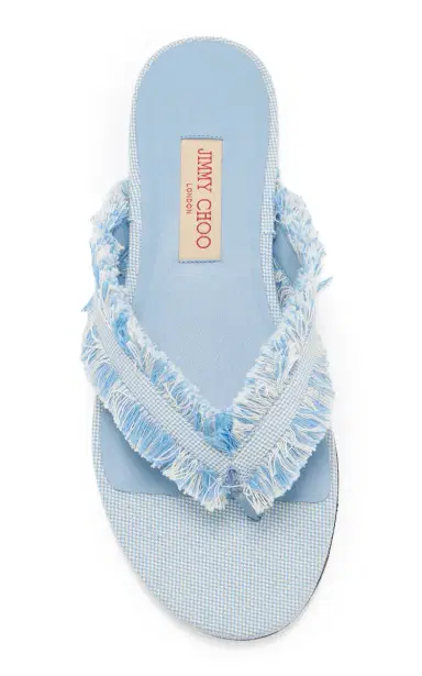 Jimmy Choo Bay Frayed Canvas Sandals | Thumbnail 3 Jimmy Choo Bay Frayed Canvas Sandals | Thumbnail 3