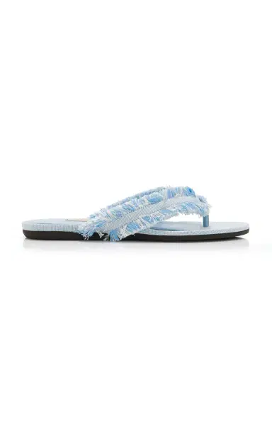 Jimmy Choo Bay Frayed Canvas Sandals | Thumbnail 1 Jimmy Choo Bay Frayed Canvas Sandals | Thumbnail 1