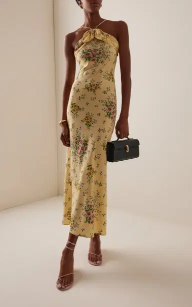 Rodarte Daisy Silk-Crepe Midi Halter Slip Dress | Thumbnail 3