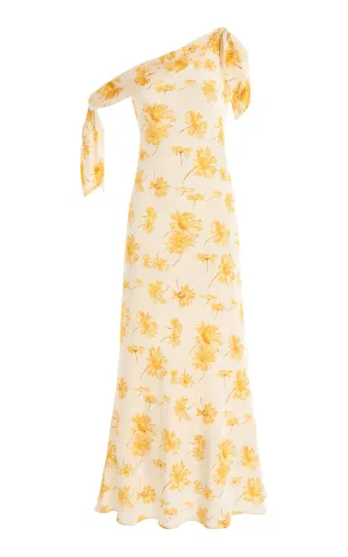 Rodarte Moiré Daisy Silk-Crepe Midi Dress | Thumbnail 6