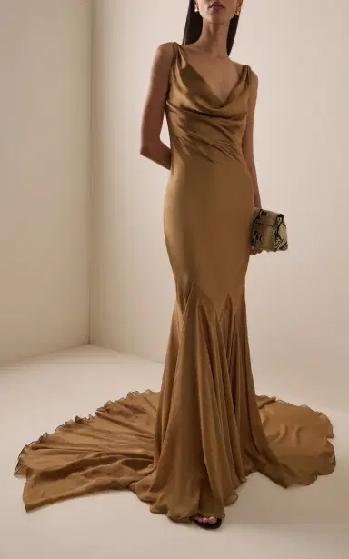 DEME Exclusive The Colleen Cowl-Neck Chiffon Gown | Thumbnail 2