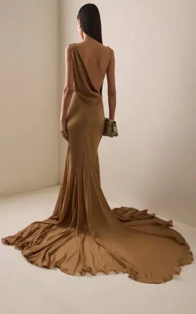 DEME Exclusive The Colleen Cowl-Neck Chiffon Gown | Thumbnail 4