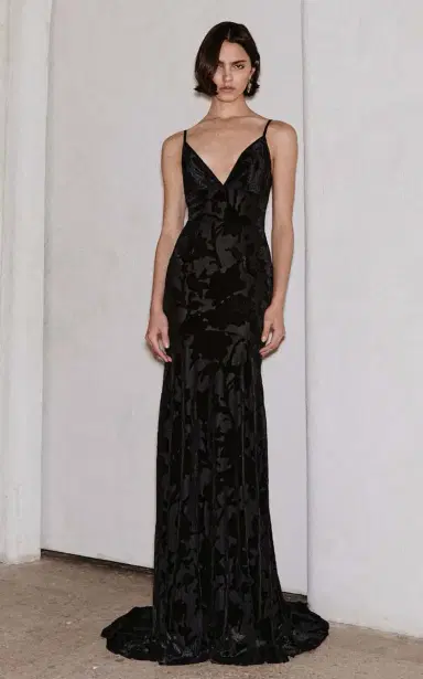 GRETA CONSTANTINE Chealsea Floral Velvet Maxi Dress | Thumbnail 2