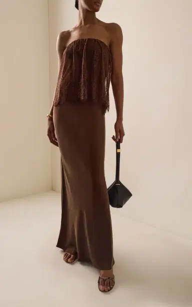 Third Form Visions Strapless Lace Satin Maxi Dress | Thumbnail 2