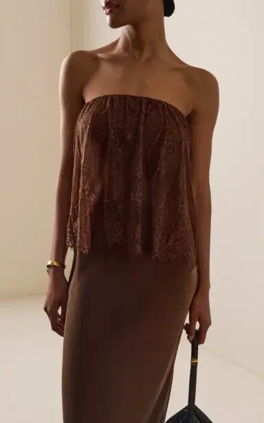 Third Form Visions Strapless Lace Satin Maxi Dress | Thumbnail 3