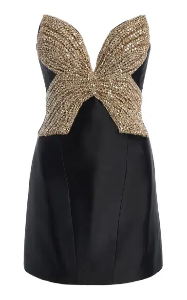 Costarellos Tala Butterfly-Appliqued Mikado Mini Dress | Thumbnail 1 Costarellos Tala Butterfly-Appliqued Mikado Mini Dress | Thumbnail 1