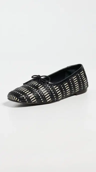 FRĒDA SALVADOR Jada Flats Black Vanilla Woven Calf | Thumbnail 2 FRĒDA SALVADOR Jada Flats Black Vanilla Woven Calf | Thumbnail 2