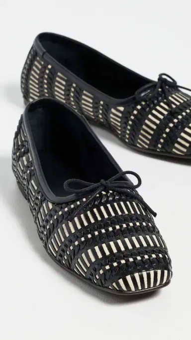 FRĒDA SALVADOR Jada Flats Black Vanilla Woven Calf | Thumbnail 5 FRĒDA SALVADOR Jada Flats Black Vanilla Woven Calf | Thumbnail 5