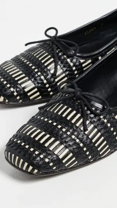 FRĒDA SALVADOR Jada Flats Black Vanilla Woven Calf | Thumbnail 6 FRĒDA SALVADOR Jada Flats Black Vanilla Woven Calf | Thumbnail 6