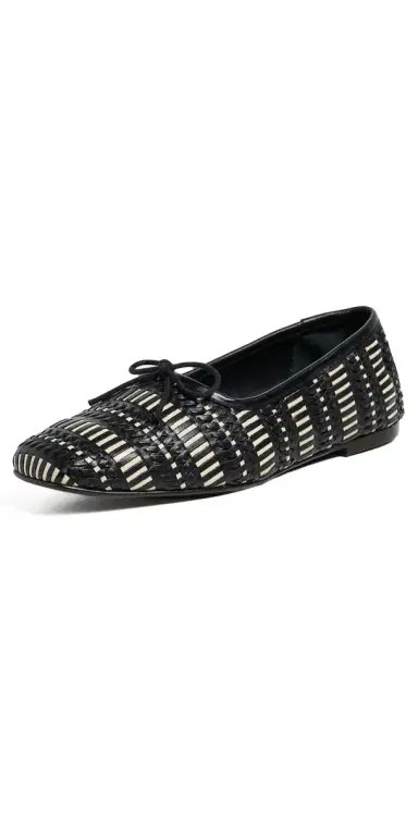 FRĒDA SALVADOR Jada Flats Black Vanilla Woven Calf | Thumbnail 1 FRĒDA SALVADOR Jada Flats Black Vanilla Woven Calf | Thumbnail 1