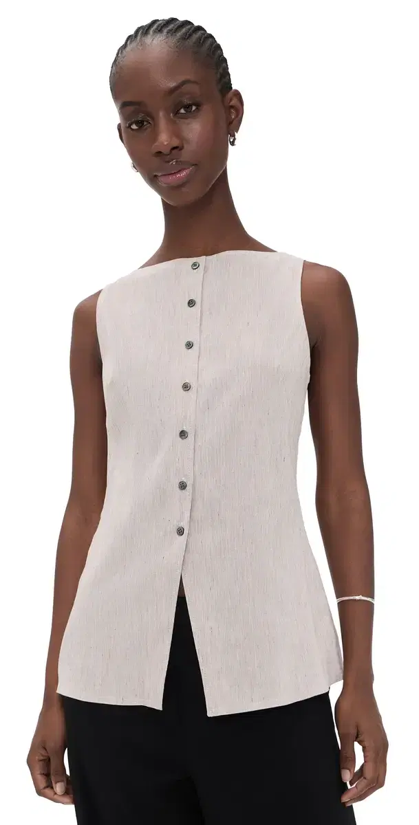 Boat Neck Cutaway Top Cognac Multi