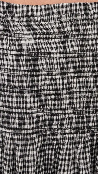THE GREAT. The Tide Smocked Top Black & Cream Check | Thumbnail 6 THE GREAT. The Tide Smocked Top Black & Cream Check | Thumbnail 6