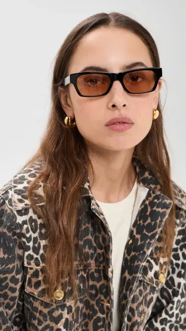 Elisa Johnson Alix Sunglasses Gloss Black Amber Lens | Thumbnail 3 Elisa Johnson Alix Sunglasses Gloss Black Amber Lens | Thumbnail 3