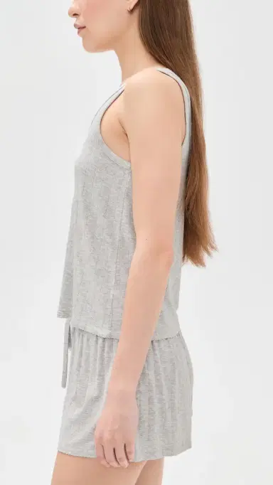 HONEYDEW Luxe Modal Tank Shortie Set Heather Grey | Thumbnail 4 HONEYDEW Luxe Modal Tank Shortie Set Heather Grey | Thumbnail 4