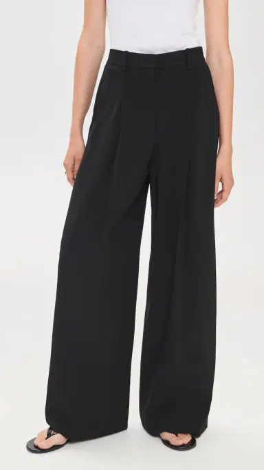 Theory Wide Pleat Trousers Black | Thumbnail 2 Theory Wide Pleat Trousers Black | Thumbnail 2