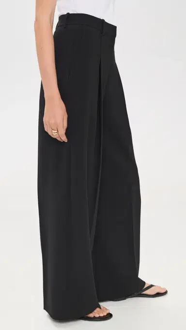 Theory Wide Pleat Trousers Black | Thumbnail 4 Theory Wide Pleat Trousers Black | Thumbnail 4