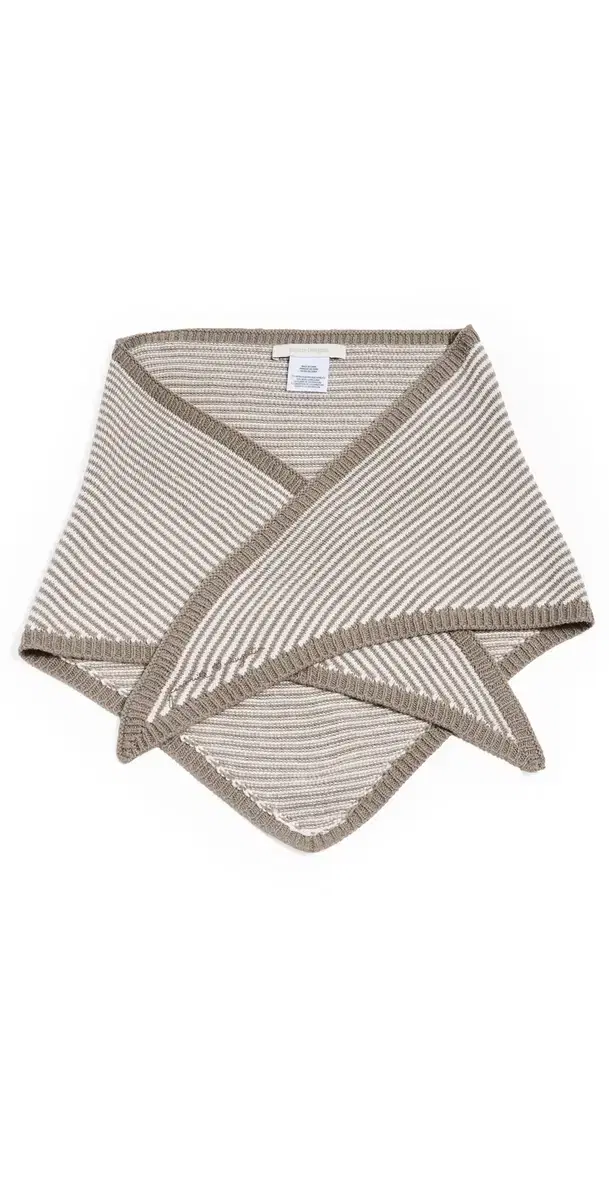 Favorite Daughter The Stripe Knitted Triangle Scarf soft taupe stripe One Size