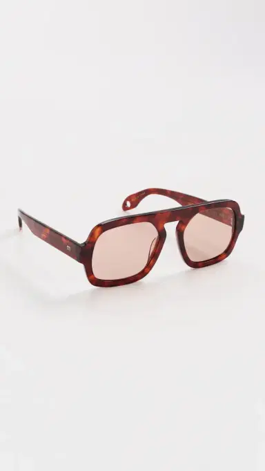 Elisa Johnson Jane Sunglasses Dark Red Tortoise Maroon Lens One Size | Thumbnail 4 Elisa Johnson Jane Sunglasses Dark Red Tortoise Maroon Lens One Size | Thumbnail 4