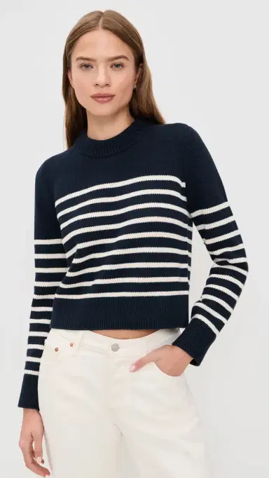 Sold Out NYC The Favorite Crew Sweater Navy & Cream | Thumbnail 2